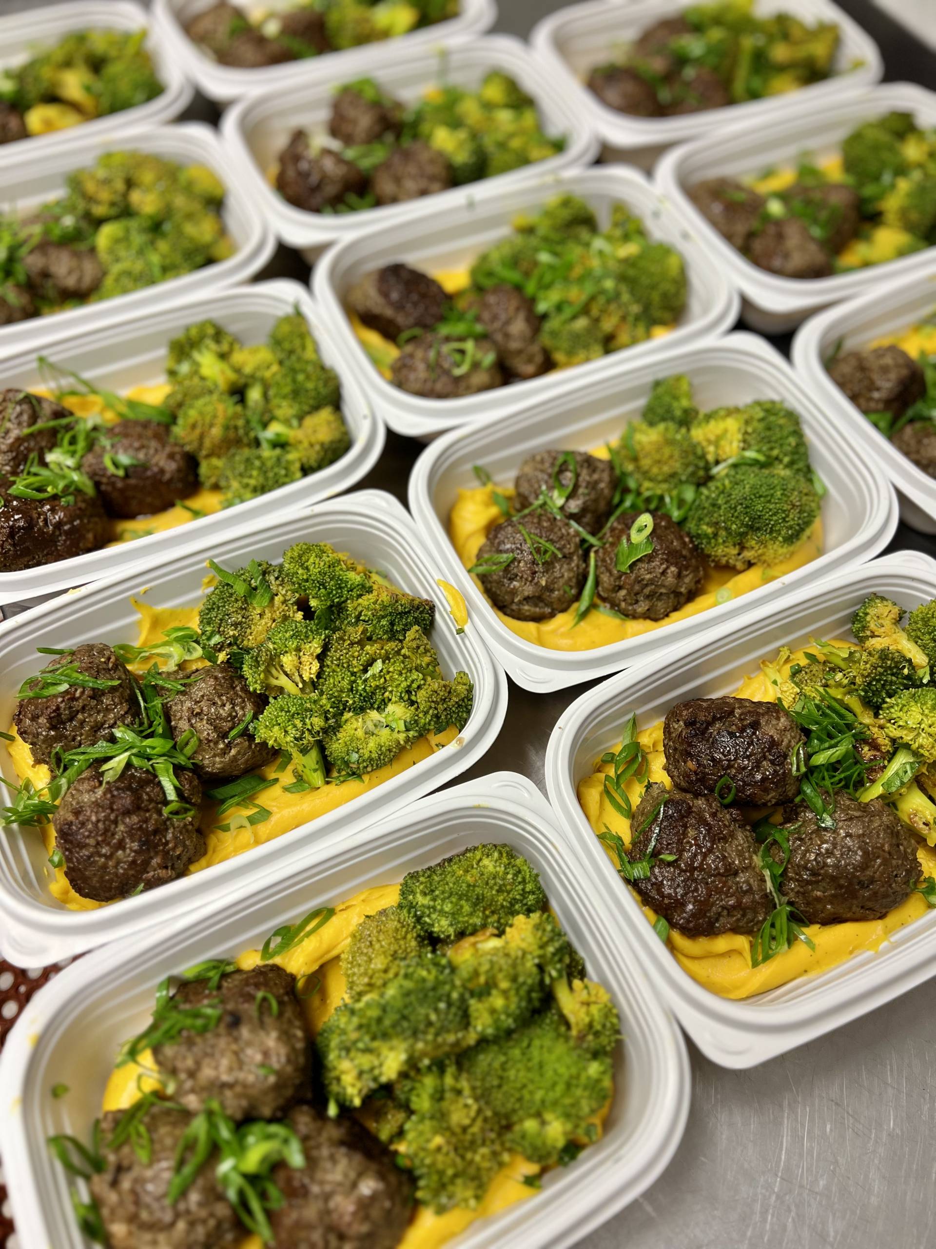 Curried Lamb Meatballs with Kabocha Sweet Potato Mash & Spiced Roasted Veggies