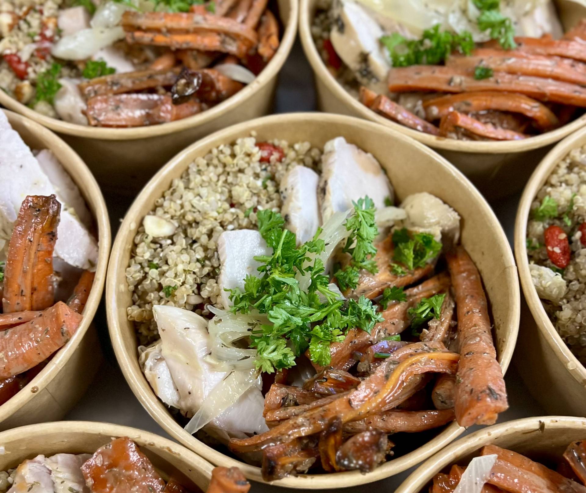 Lemon Herb Chicken with Superfood Quinoa & Honey Balsamic Carrots