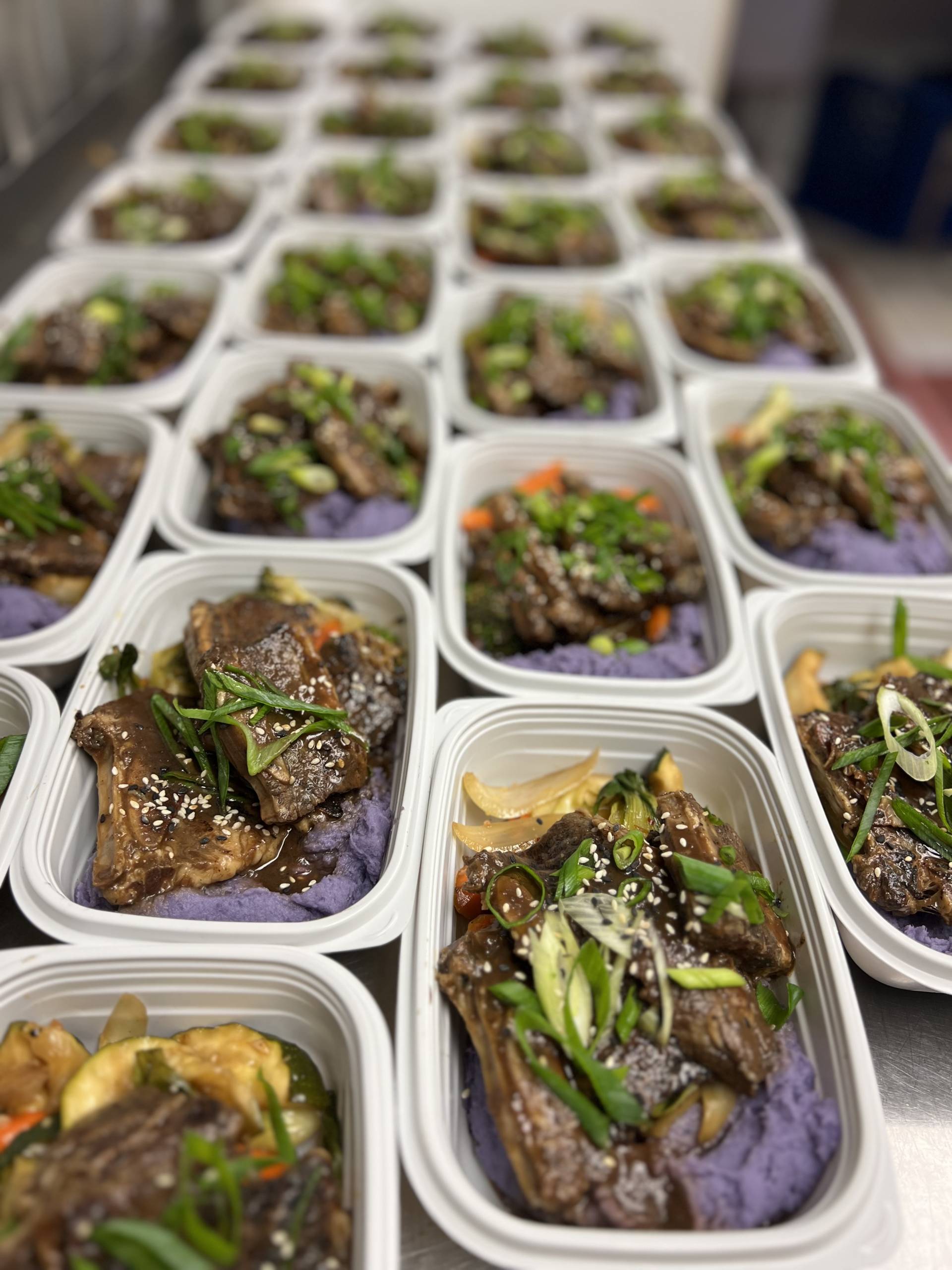 Kalbi Braised Beef with Ginger Uala Mash & Market Vegetable Stir-Fry