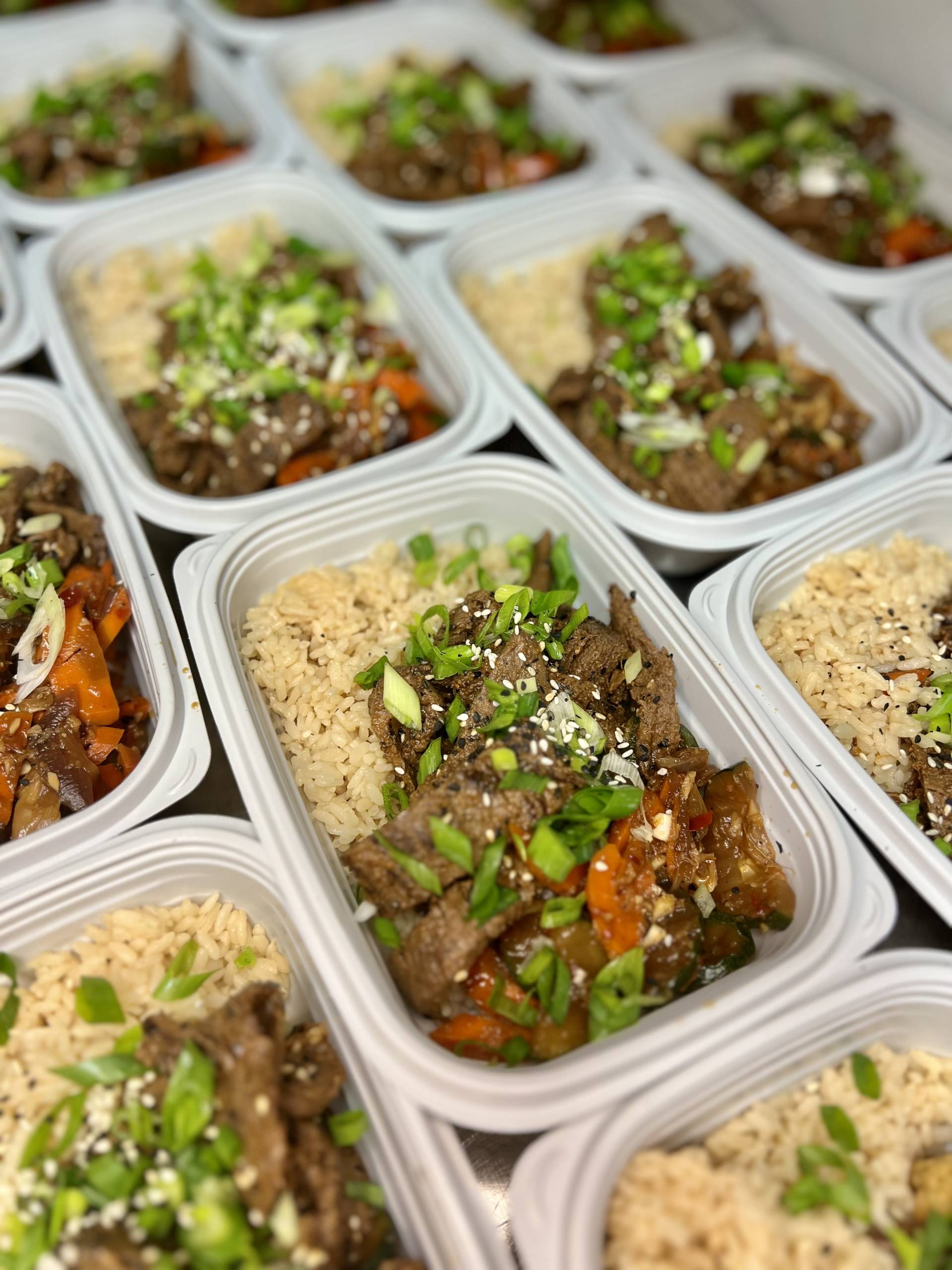 Local Grass Fed Beef Bulgogi, Sesame Rice and Stir Fry Veges