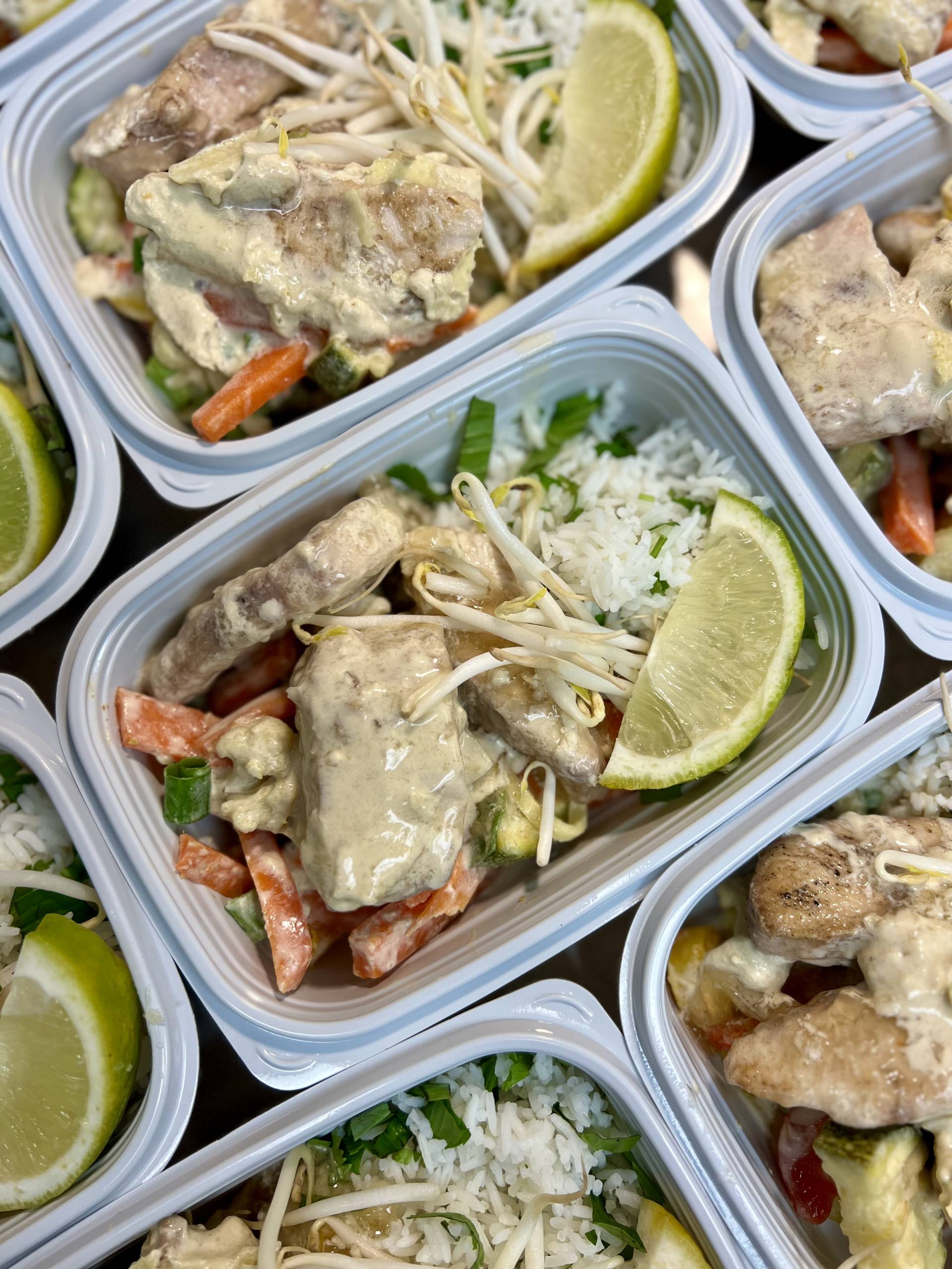 Thai Green Fish Curry with Thai Basil Cilantro Jasmine Rice