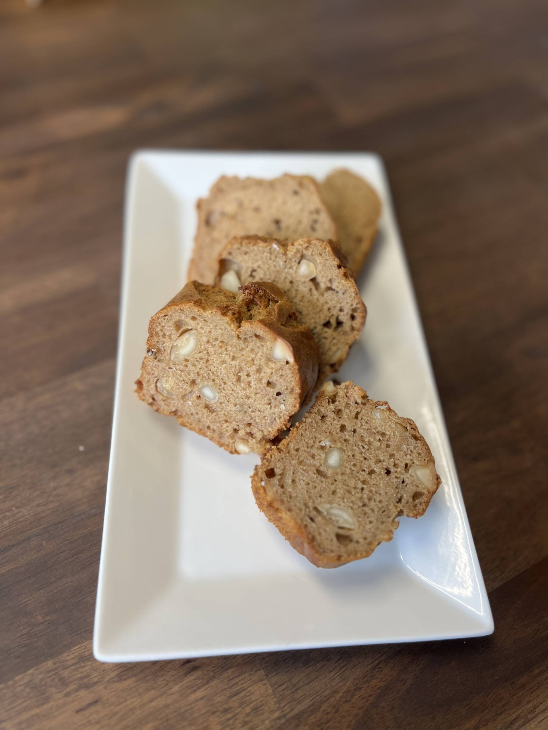 Mini Loaf: Macadamia Nut Apple-Banana Bread. Gluten Free & Dairy Free.