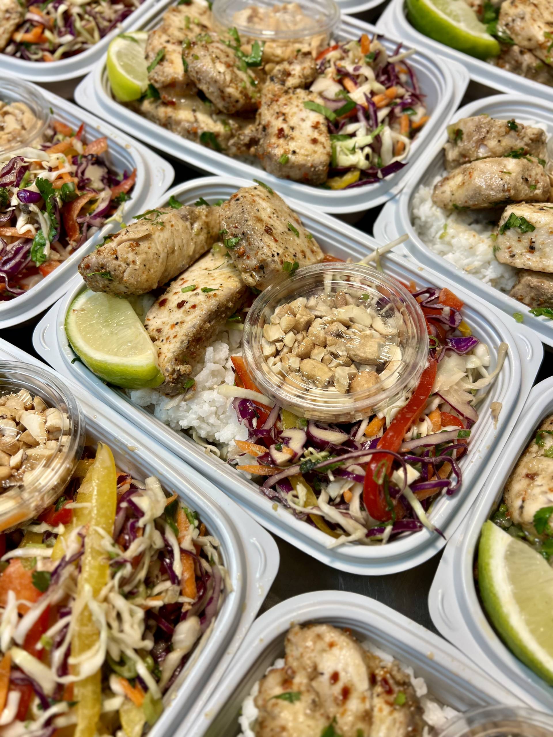 Cilantro Lime Fresh Catch with Coconut Rice & Sesame Ginger Chopped Salad